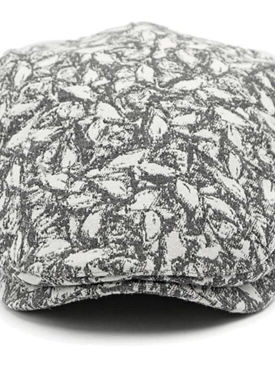 Women\'s Leopard Print Beret Hat Retro Newsboy Ivy Cap Cabbie Flat Cap Grey main image 6